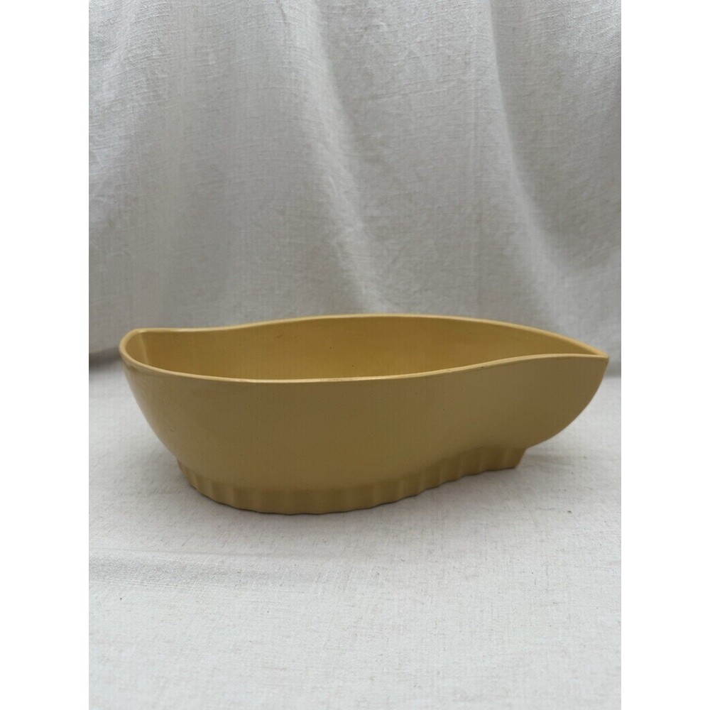 Vintage Proselane Pasadena CA Divided Serving Dish Yellow Mid Century Modern Rel